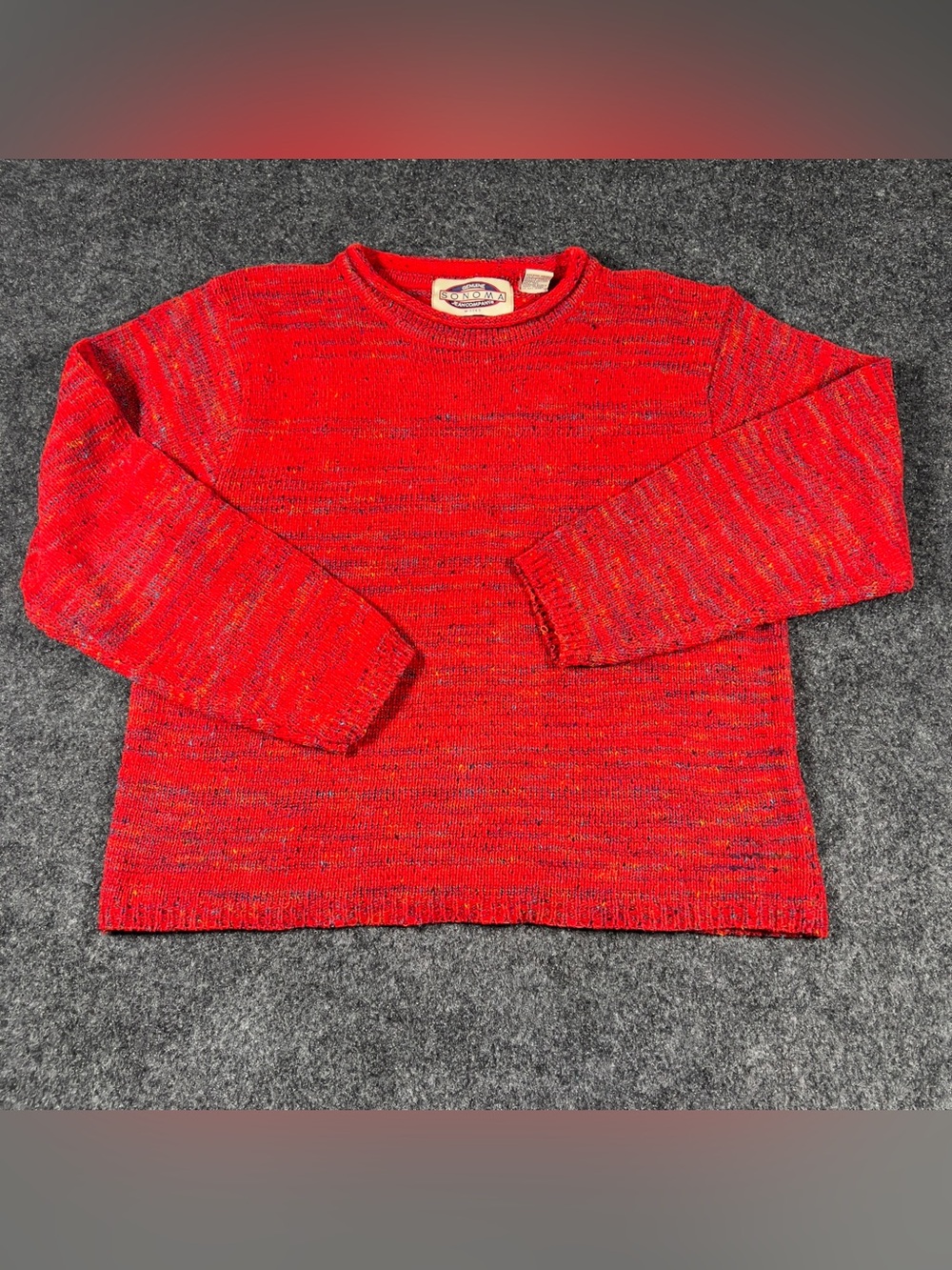 Vintage Sonoma Jean Company Red Speckled Knit Sweater Women’s XL 90s